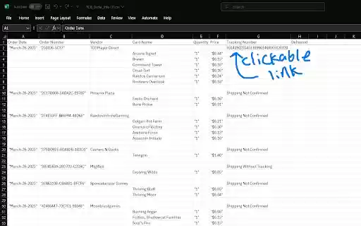 TCGPlayer Order Info from Chrome web store to be run with OffiDocs Chromium online TCGPlayer Order Info from Chrome web store to be run with OffiDocs Chromium online