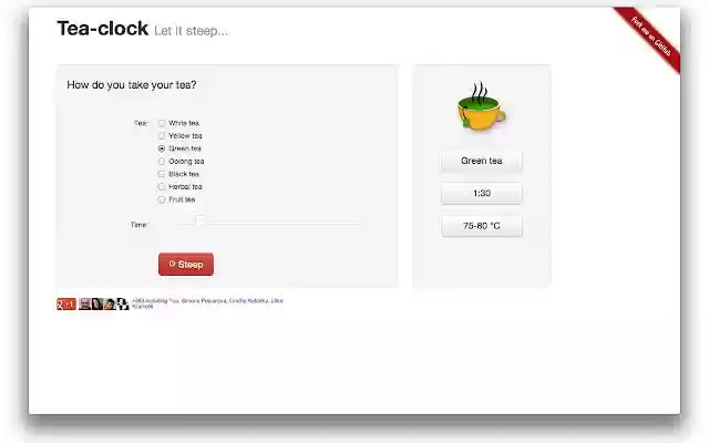 Tea clock  from Chrome web store to be run with OffiDocs Chromium online