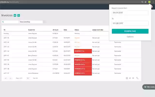 Teamleader Datev Export  from Chrome web store to be run with OffiDocs Chromium online