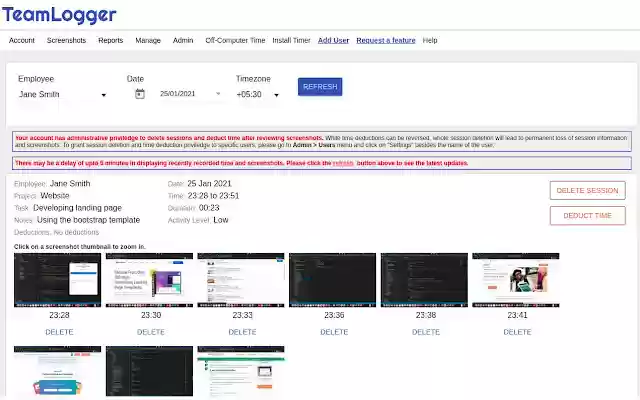 ক্রোম ওয়েব স্টোর থেকে TeamLogger OffiDocs Chromium অনলাইনে চালানো হবে