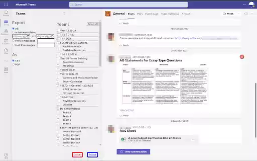 Teams chat downloader  from Chrome web store to be run with OffiDocs Chromium online