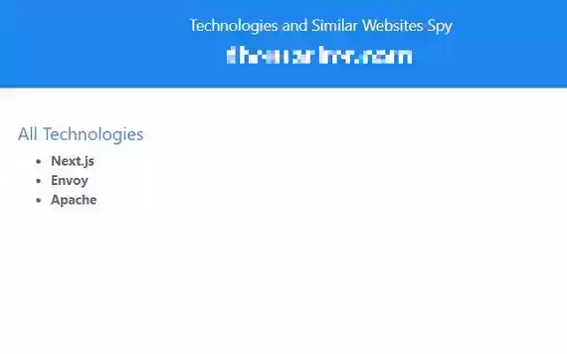 Technologies and Similar Websites Spy from Chrome web store to be run with OffiDocs Chromium online Technologies and Similar Websites Spy from Chrome web store to be run with OffiDocs Chromium online