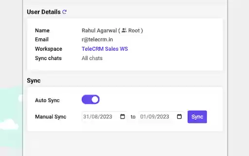 TeleCRM next Sync Chats to CRM for WhatsApp™ from Chrome web store to be run with OffiDocs Chromium online TeleCRM next Sync Chats to CRM for WhatsApp™ from Chrome web store to be run with OffiDocs Chromium online