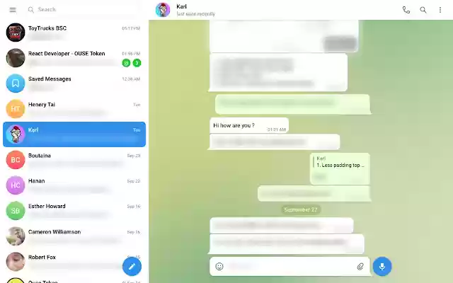 Chrome ウェブストアの Telegram Blur を OffiDocs Chromium オンラインで実行