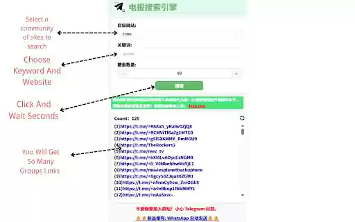 Telegram Group and Channel Search Tool  from Chrome web store to be run with OffiDocs Chromium online