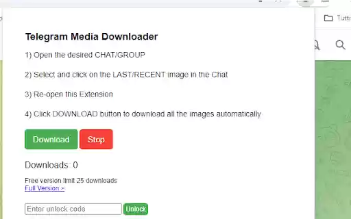 Telegram Media Downloader  from Chrome web store to be run with OffiDocs Chromium online