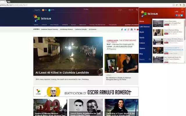 teleSUR English from Chrome web store to be run with OffiDocs Chromium online teleSUR English from Chrome web store to be run with OffiDocs Chromium online