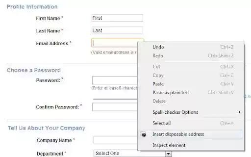 Temp Mail App  from Chrome web store to be run with OffiDocs Chromium online