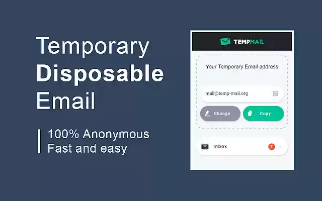 Temp Mail Disposable Temporary Email  from Chrome web store to be run with OffiDocs Chromium online