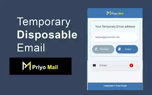 Temp Mail Priyo Mail  from Chrome web store to be run with OffiDocs Chromium online