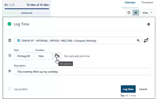 Tempofila  from Chrome web store to be run with OffiDocs Chromium online