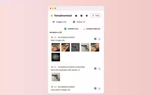 Temu Download | both Image  Video Downloader  from Chrome web store to be run with OffiDocs Chromium online