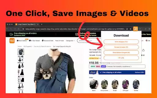 TemuSave | Download Temu Images and Videos  from Chrome web store to be run with OffiDocs Chromium online