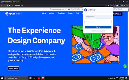 Tenet Font Finder  from Chrome web store to be run with OffiDocs Chromium online