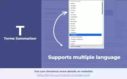 Terms Summarizer  from Chrome web store to be run with OffiDocs Chromium online