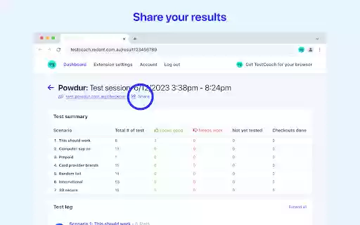 TestCoach  from Chrome web store to be run with OffiDocs Chromium online