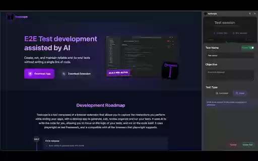 testcope  from Chrome web store to be run with OffiDocs Chromium online
