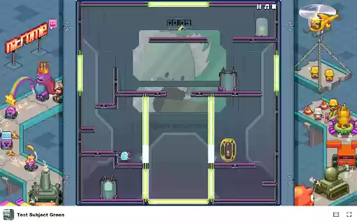 Test Subject Green Game Navigate the lab and complete your mission!  from Chrome web store to be run with OffiDocs Chromium online