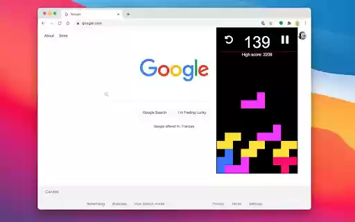 Tetrys Falling blocks  from Chrome web store to be run with OffiDocs Chromium online