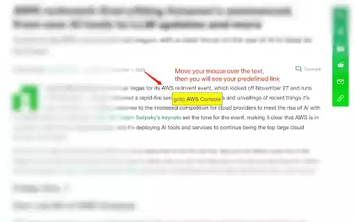 Text2Link: Augment any text with a link  from Chrome web store to be run with OffiDocs Chromium online
