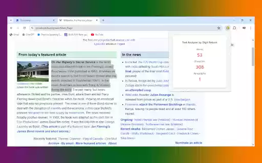 Text Analyzer by Digit Reboot  from Chrome web store to be run with OffiDocs Chromium online