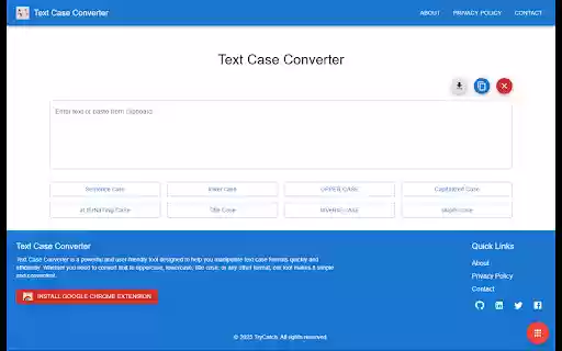 Text Case Converter  from Chrome web store to be run with OffiDocs Chromium online
