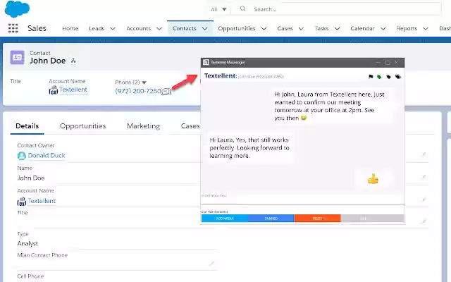Textellent Messenger  from Chrome web store to be run with OffiDocs Chromium online