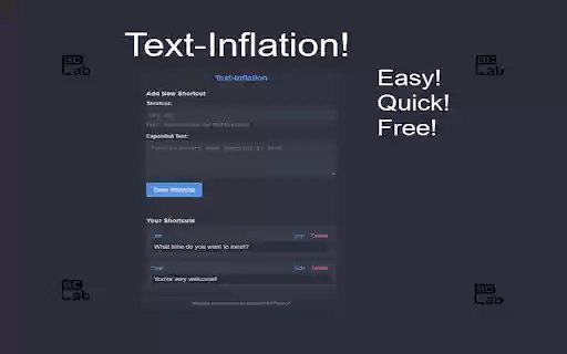 Text Inflation  from Chrome web store to be run with OffiDocs Chromium online