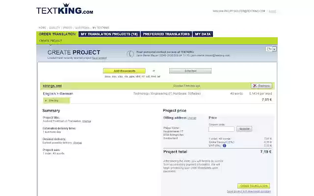 TEXTKING  from Chrome web store to be run with OffiDocs Chromium online