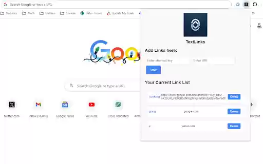 TextLinks  from Chrome web store to be run with OffiDocs Chromium online