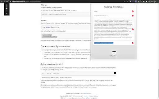 TextSnap Annotations  from Chrome web store to be run with OffiDocs Chromium online