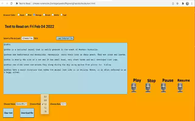 Text to Read from Chrome web store to be run with OffiDocs Chromium online Text to Read from Chrome web store to be run with OffiDocs Chromium online