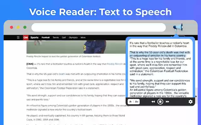 Text to Speech: Voice Reader TTS із веб-магазину Chrome, який можна запускати з OffiDocs Chromium онлайн