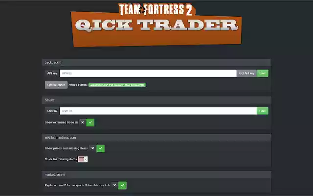 TF2 Quick Trader  from Chrome web store to be run with OffiDocs Chromium online