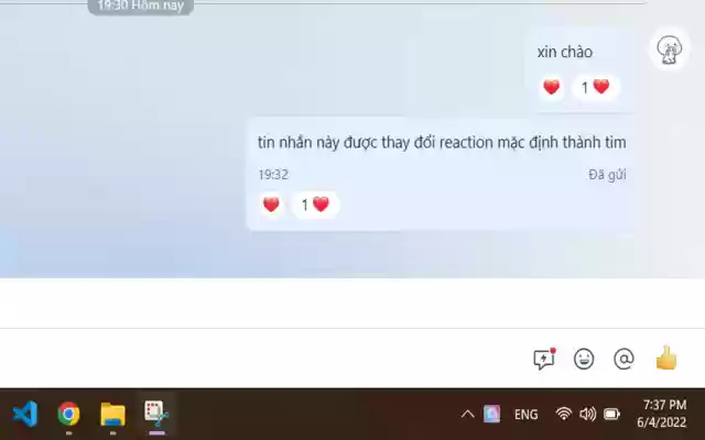 Thay đổi reaction mặc định Zalo  from Chrome web store to be run with OffiDocs Chromium online