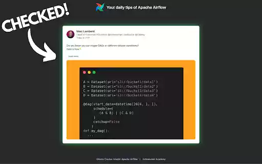 The Airflow Daily Tips  from Chrome web store to be run with OffiDocs Chromium online