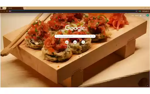 The artistic photograph showcases a delicate sushi platter  from Chrome web store to be run with OffiDocs Chromium online