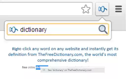 TheFreeDictionary.com Extension  from Chrome web store to be run with OffiDocs Chromium online