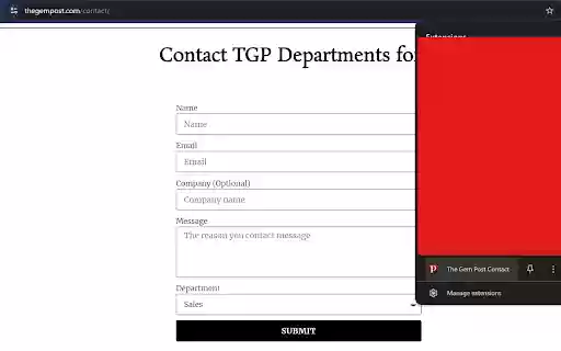 The Gem Post Contact  from Chrome web store to be run with OffiDocs Chromium online