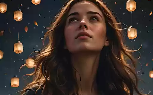 The girl and the rain of lanterns  from Chrome web store to be run with OffiDocs Chromium online