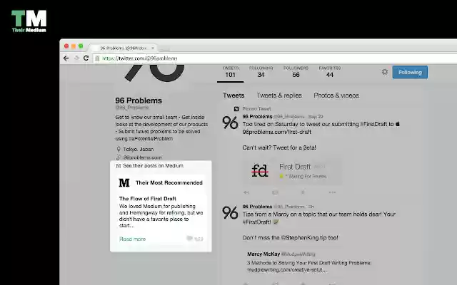 Their Medium  from Chrome web store to be run with OffiDocs Chromium online