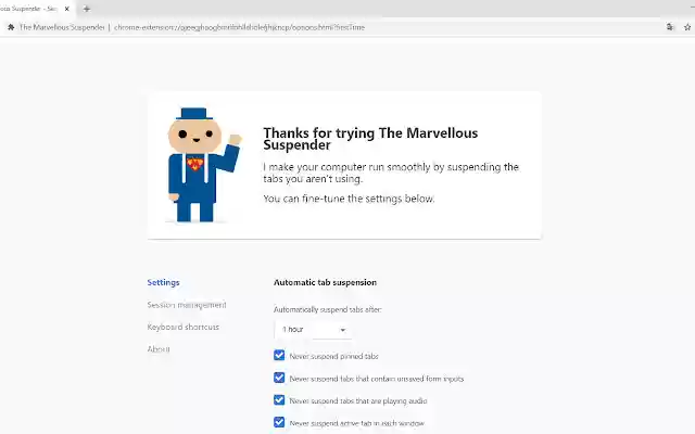 The Marvellous Suspender  from Chrome web store to be run with OffiDocs Chromium online