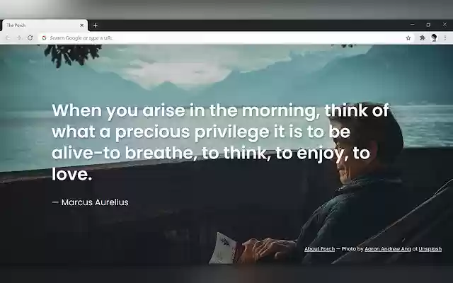 The Porch Stoic inspiration  from Chrome web store to be run with OffiDocs Chromium online