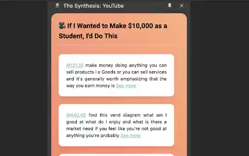 The Synthesis: YouTube  from Chrome web store to be run with OffiDocs Chromium online