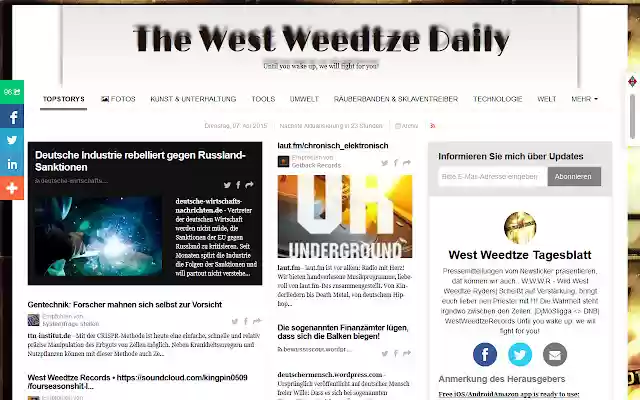 The West Weedtze Daily from Chrome web store to be run with OffiDocs Chromium online The West Weedtze Daily from Chrome web store to be run with OffiDocs Chromium online