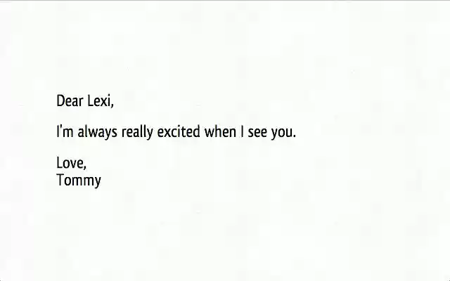 Things Tommy Likes About Lexi  from Chrome web store to be run with OffiDocs Chromium online