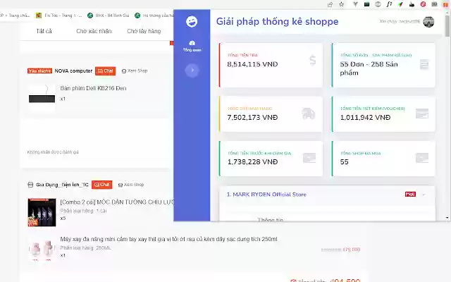 Thống kê chi tiêu shopee from Chrome web store to be run with OffiDocs Chromium online Thống kê chi tiêu shopee from Chrome web store to be run with OffiDocs Chromium online
