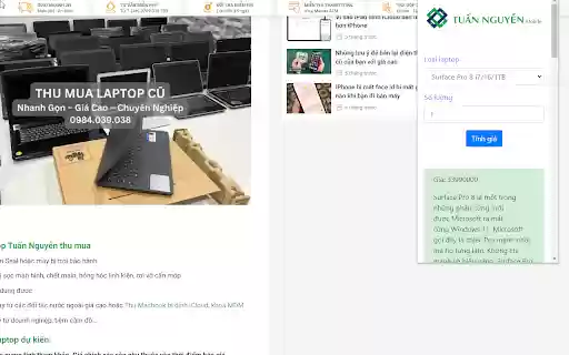 Thu mua laptop cũ from Chrome web store to be run with OffiDocs Chromium online Thu mua laptop cũ from Chrome web store to be run with OffiDocs Chromium online