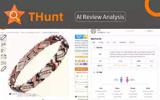THunt AI Review Analysis  Download  from Chrome web store to be run with OffiDocs Chromium online