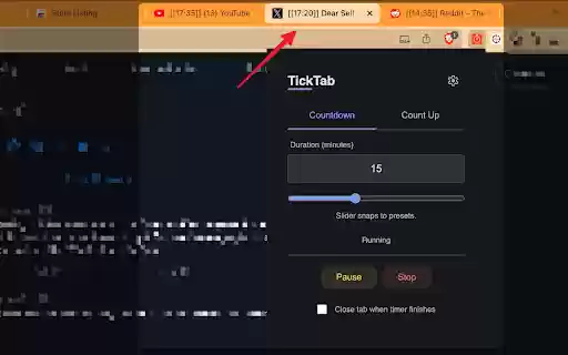 TickTab  from Chrome web store to be run with OffiDocs Chromium online